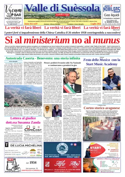 Prima pagina di Luglio 2022