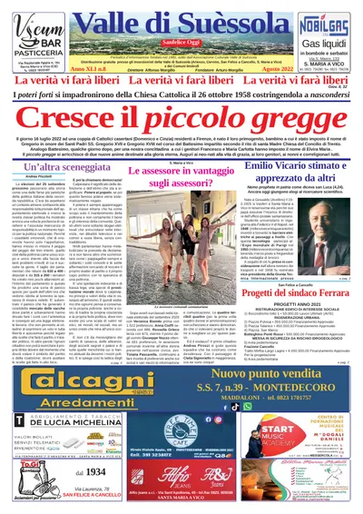 Prima pagina di Agosto 2022