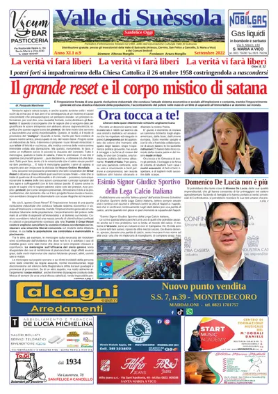 Prima pagina di Settembre 2022